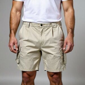 Orvis Cargo Shorts Mens Size 44 Tan 100% Cotton Fishing Camping Hiking